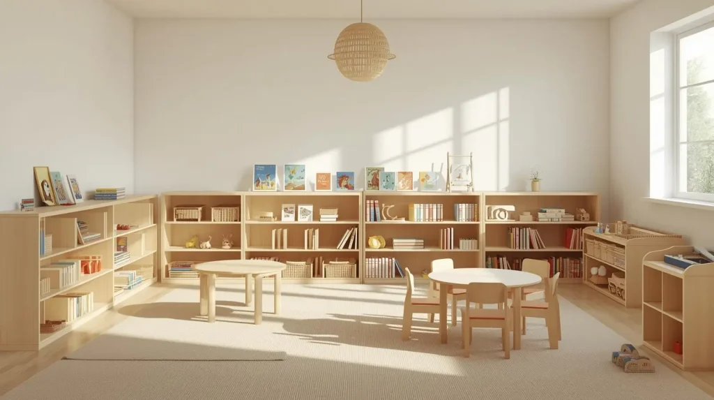 Modern UK nursery classroom representing what parents should look for when choosing a nursery place.